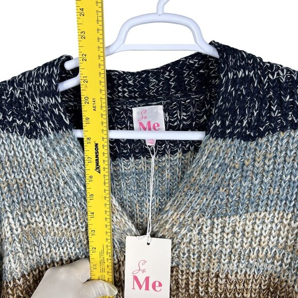 So Me NWT Womens M Oversized Bishop Sleeves Cropped Cardigan Ombre Sweater Boho - Picture 9 of 16